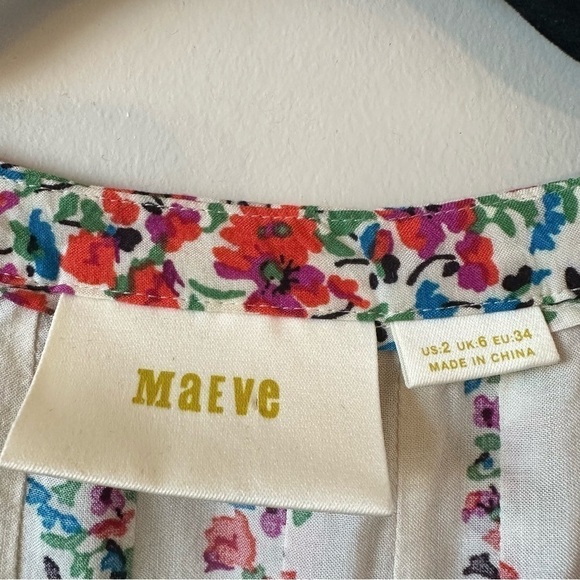 Anthropologie-maeve Hiver Floral Peasant Blouse (Size:2) - Picture 12 of 12